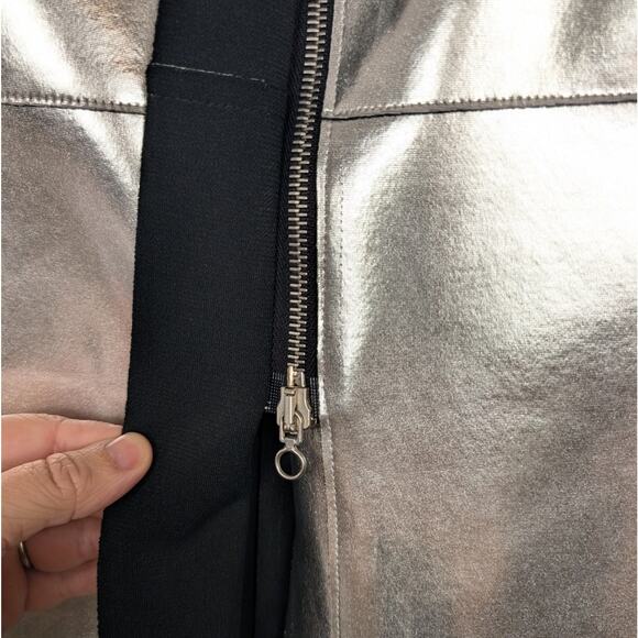 Golden Goose Metallic Silver Statement Midi Skirt Size XS - Picture 5 of 8